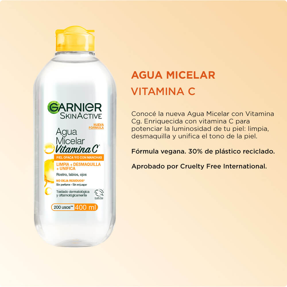 Agua Micelar Vitamina C Garnier Skin Active caracteristicas